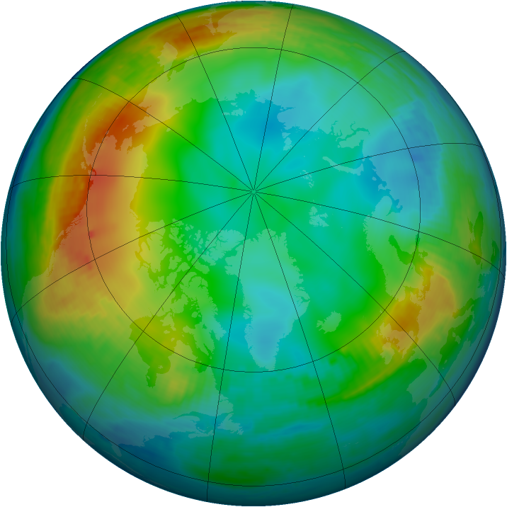 Arctic ozone map for 13 December 1999
